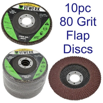 80 Grit flap Disc pack x10 115mm